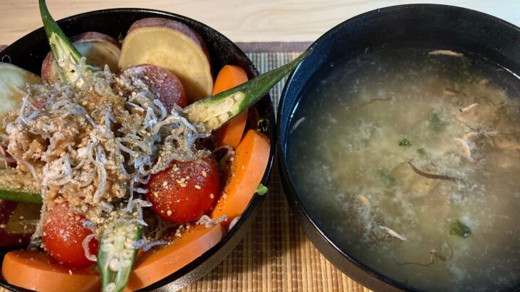 おじさん飯で健康に成る♪😊サラ蕎麦丼と海の腸活味噌汁の作り方 #ひとり飯