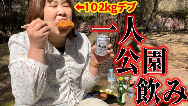 【独身デブ】102kgワイ、一人で公園飲み【酒クズの休日】