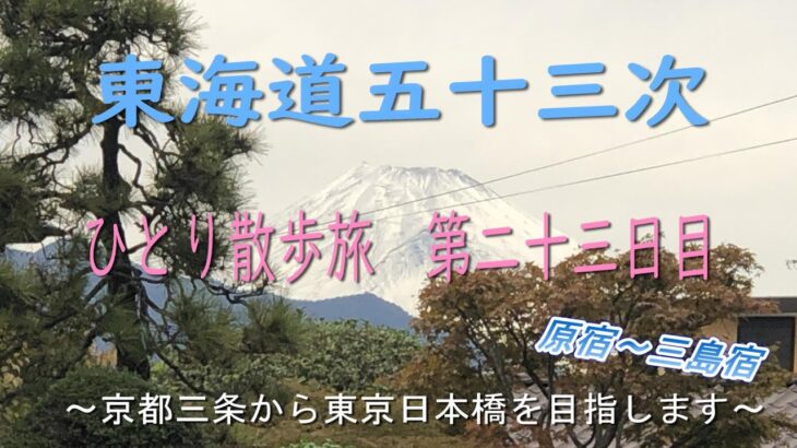 東海道五十三次　ひとり散歩旅　第二十三日目　～京都三条から東京日本橋を目指します～