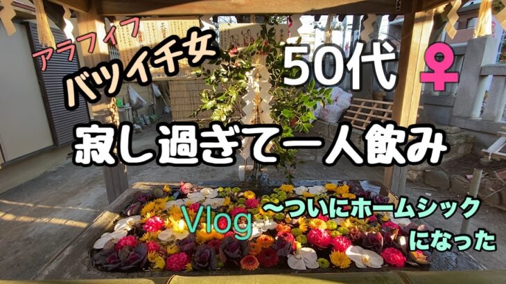 【アラフィフ】寂し過ぎて一人飲み VIog〜ついにホームシックになった〜 50代 バツイチ女