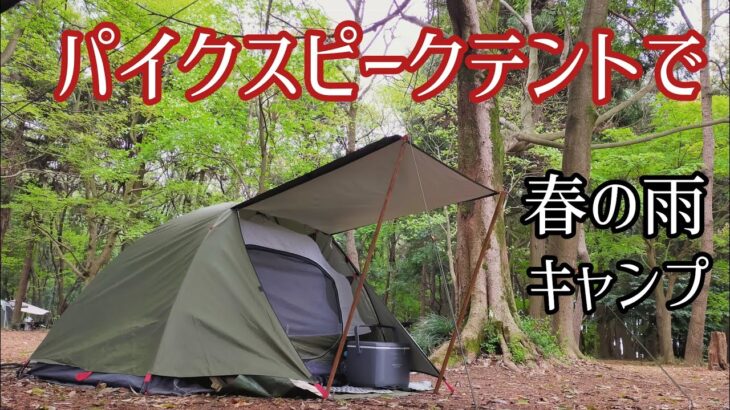 【ソロキャンプ】春の雨！海鮮丼食って、仲間のタープ下にお邪魔するcamp !