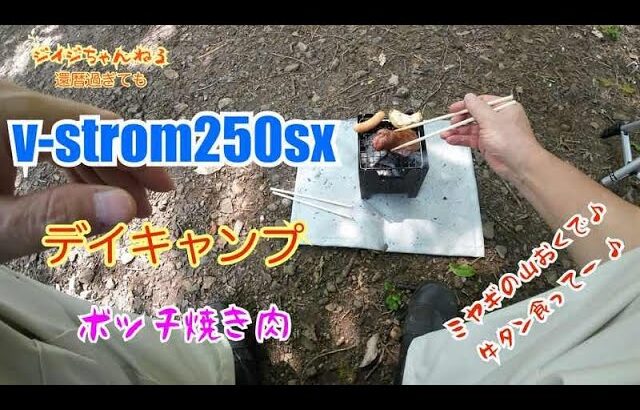 V-ストローム250SX デイキャンプ　一人焼肉