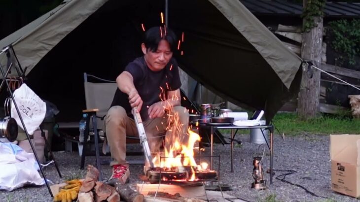 【河原キャンプ後編】９月下旬のソロキャンプで一人焼肉！【明野キャンプ場】