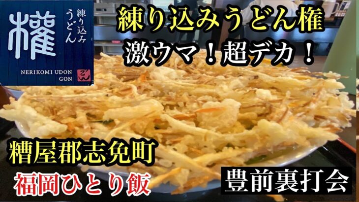 シリーズ福岡ひとり飯　練り込みうどん権　＃豊前裏打ち会＃糟屋郡志免町＃福岡うどん＃福岡グルメ＃福岡美味い店