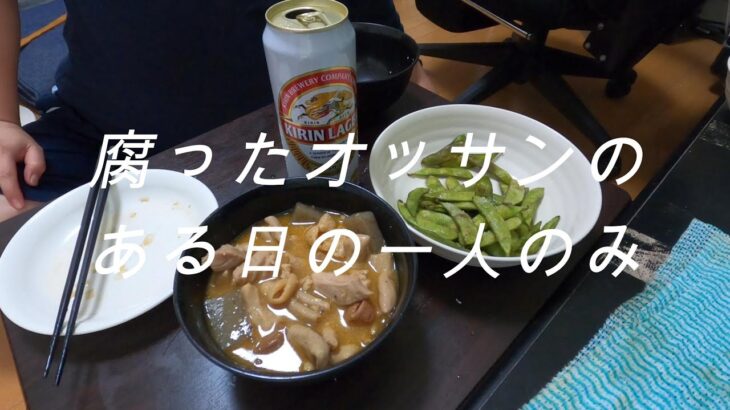 たけちゃんねる、腐ったオッサンのある日の一人飲み　もつ煮と枝豆と時々放心