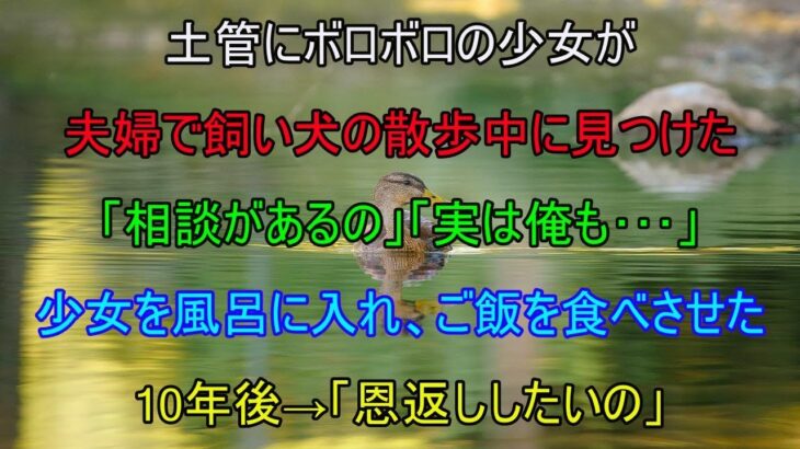 【感動する話】ボロボロの少女が公園で一人。夫婦で飼い犬の散歩中に見つけた妻「相談があるの」夫「実は俺も」少女をお風呂に入れ、ご飯を食べさせた10年後→「恩返ししたいの」（泣ける話）感動ストーリー朗読