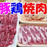 3種のお肉で焼肉【一人焼肉】秋のホルモン焼肉晩酌！牛バラ肉＆豚肩ロース肉＆鶏もも肉で焼肉やってみた！≪焼肉≫≪肉≫≪飯≫