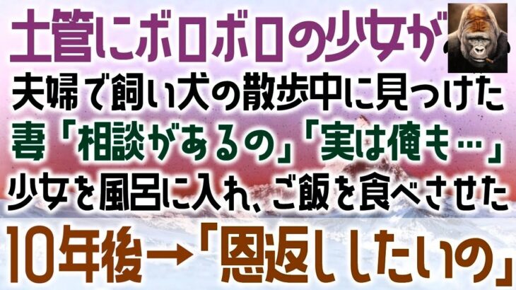 【感動する話】ボロボロの少女が公園で一人。夫婦で飼い犬の散歩中に見つけた妻「相談があるの」夫「実は俺も」少女をお風呂に入れ、ご飯を食べさせた10年後→「恩返ししたいの」（泣ける話）感動ストーリー